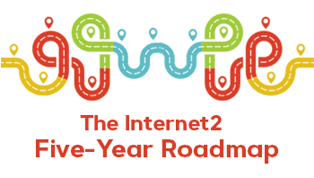 The Internet2 Five-Year Roadmap illustration with a colorful map.
